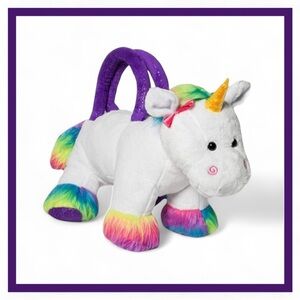 The Petting Zoo: Rainbow Unicorn Stuffed Animal and Kids Purse All In One